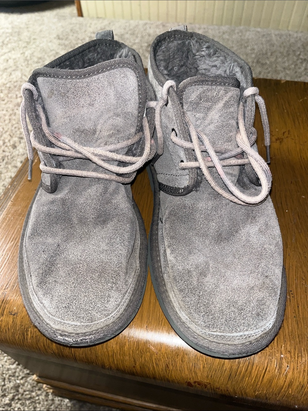 Men's UGG Gray Suede Lace-Up Casual Boots
